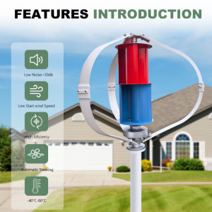 5KW Vertical Axis Maglev Wind Turbine 3 Blades Free Energy Household Windmill Low Speed
