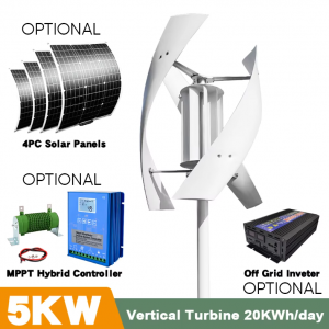 5KW Vertical Axis Maglev Wind Turbine 3 Blades Free Energy Household Windmill Low Speed