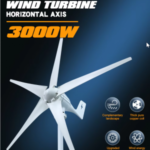 3000W Horizontal Turbine 12V24V 48V Household 220V Charging Controller