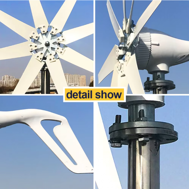 6kwh Horizontal Wind Turbine 12V 24V 48V For Household 220V - Image 3