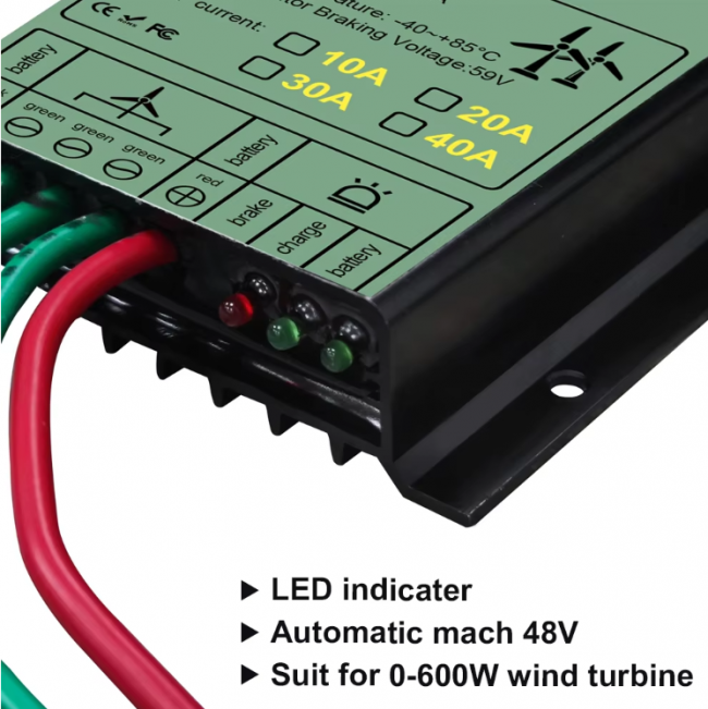 MPPT Wind Turbine Charge Controller 40A Low Wind Speed Regulator Voltage Boost 12V 24V 48V System Waterproof - Image 4