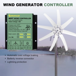 MPPT Wind Turbine Charge Controller 40A Low Wind Speed Regulator Voltage Boost 12V 24V 48V System Waterproof