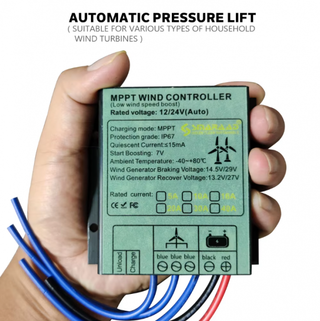 MPPT Wind Turbine Charge Controller 40A Low Wind Speed Regulator Voltage Boost 12V 24V 48V System Waterproof - Image 2
