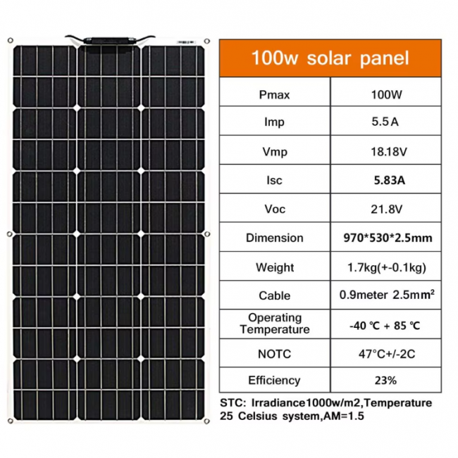 12V Flexible Solar Panel 600W 100W 200W 300W 400W 500W Bendable Waterproof Monocrystalline Best Solar Panel China for RV Boat - Image 2