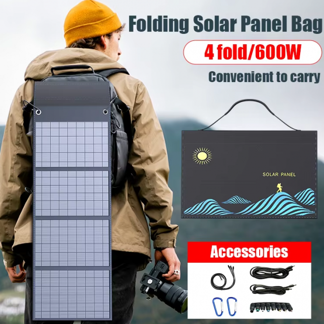 1000W Solar Panel Portable Folding Bag USB AND DC Output Solar Charger Outdoor Power Supply for Home Mobile Phone Power Generator - Image 7
