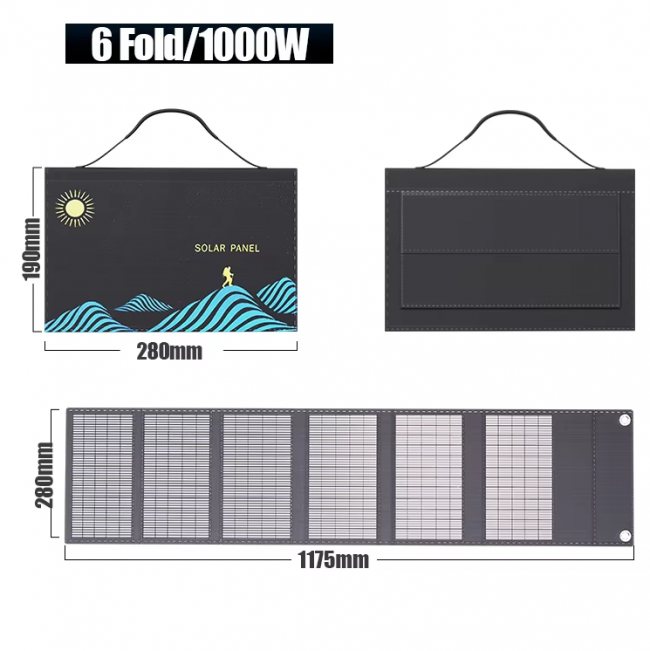 1000W Solar Panel Portable Folding Bag USB AND DC Output Solar Charger Outdoor Power Supply for Home Mobile Phone Power Generator - Image 4