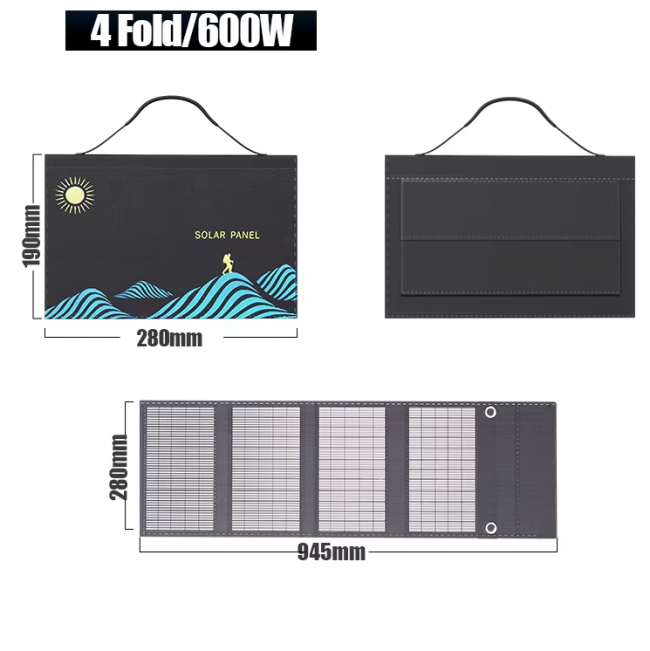 1000W Solar Panel Portable Folding Bag USB AND DC Output Solar Charger Outdoor Power Supply for Home Mobile Phone Power Generator - Image 3