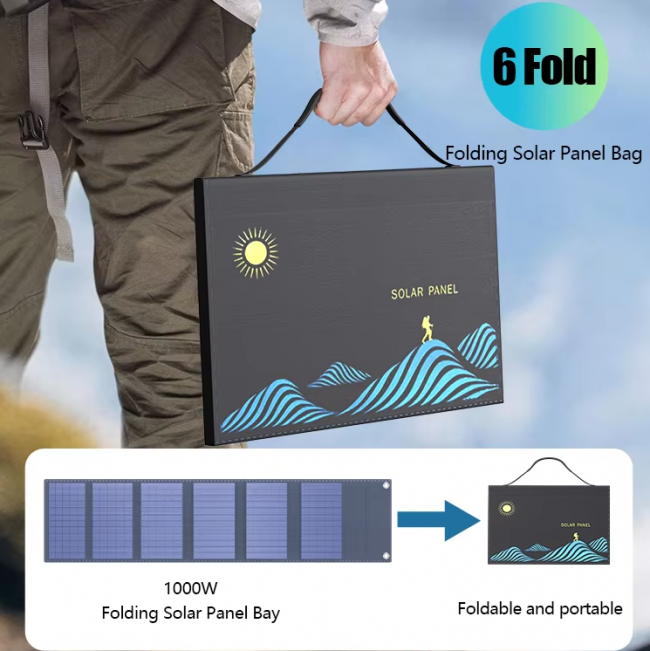 1000W Solar Panel Portable Folding Bag USB AND DC Output Solar Charger Outdoor Power Supply for Home Mobile Phone Power Generator - Image 6