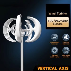 3000W 48V Vertical Axis Wind Turbines Generator Lantern 5 Blades Motor Kit Windmill Energy Charge Home Camping
