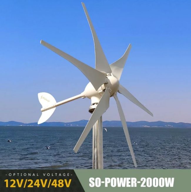 New Energy Wind Turbines 2000W Horizontal Turbine Generator Free Energy For Domestic Wind Turbines